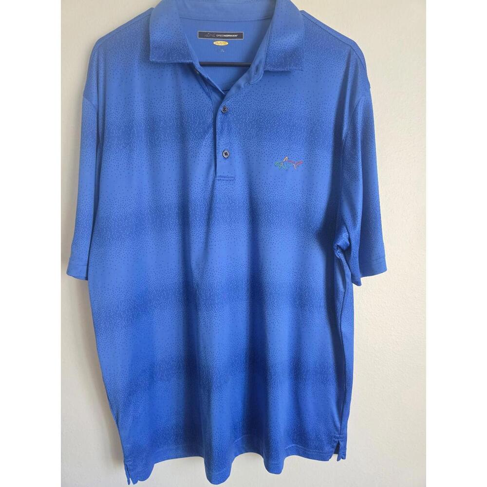 Greg Norman Men’s TwoTone Blue Short Sleeve Polo (XL)